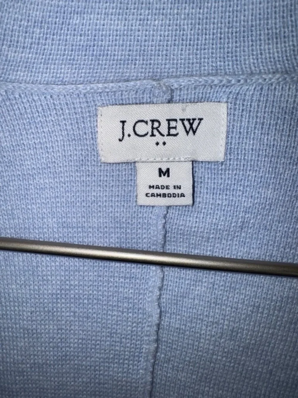 J.CREW Women’s Size Medium Light Blue Knit Blazer Two Button Jacket EUC